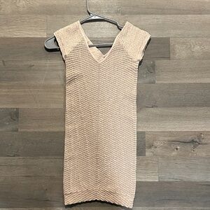 BEBE V-Neck Textured Bodycon Dress